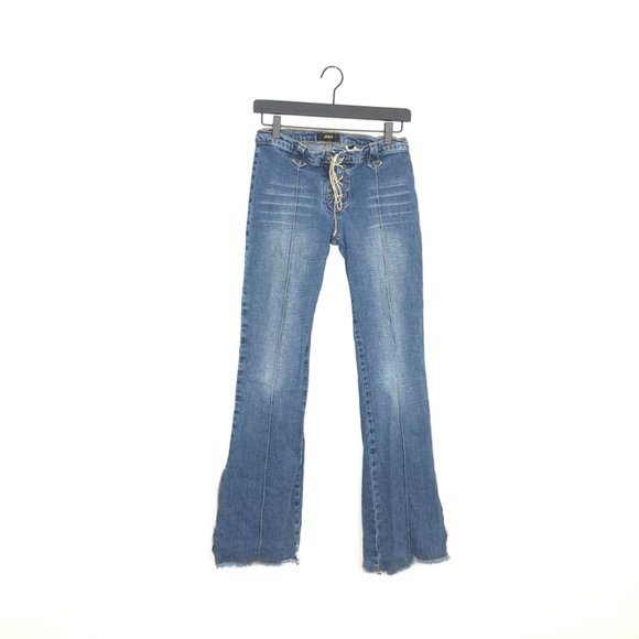 JNCO Denim - JNCO Vintage Corset Tie Up Flare Jeans Bell Bottom